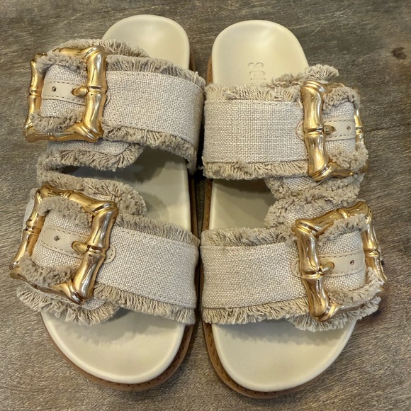 SCHUTZ Gold and Cream Sandals - Picture 6 of 6